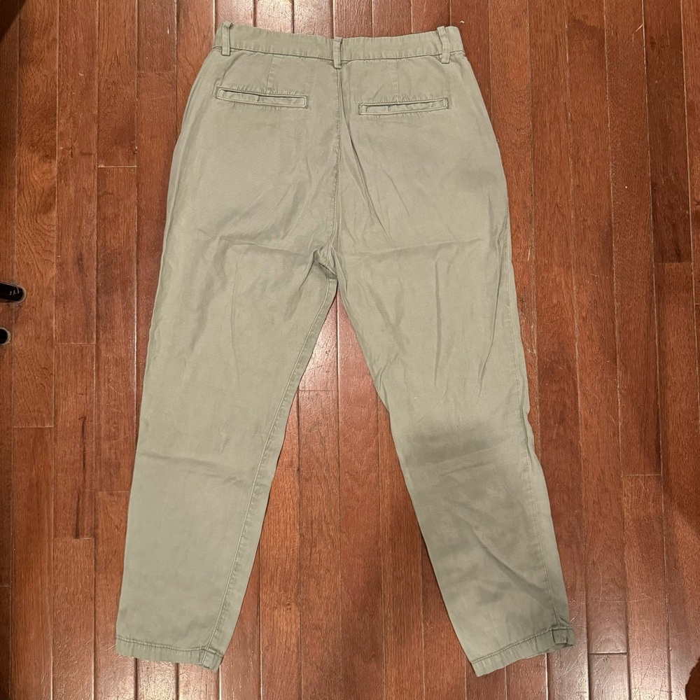 AG Adriano Goldschmied Green Evan Relaxed Pleated Trousers - Picture 2 of 4